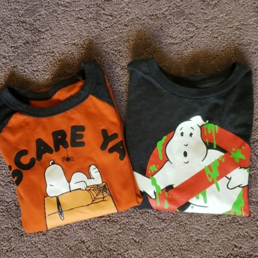 Boys HALLOWEEN T SHIRTS Snoopy & slimer 2 pack deal Size 6 Toddler
